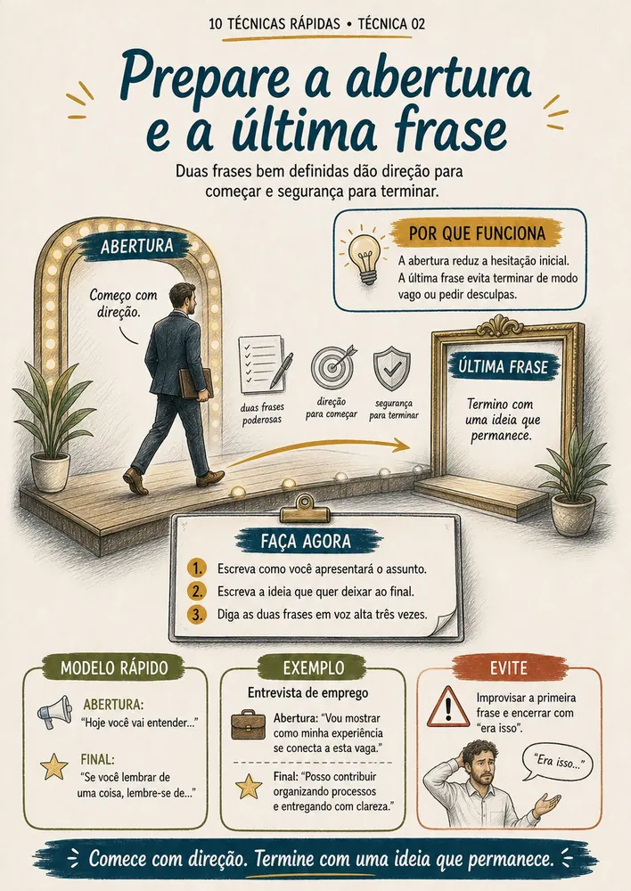 Prévia da técnica 2: prepare a abertura e a última frase