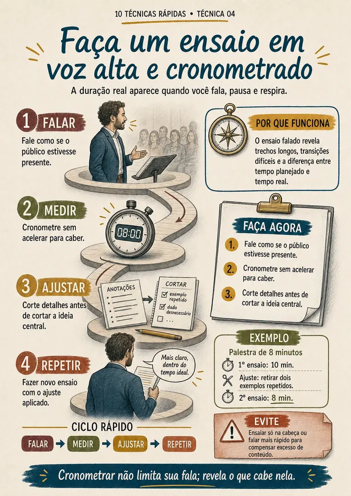 Prévia da técnica 4: ensaio em voz alta e cronometrado